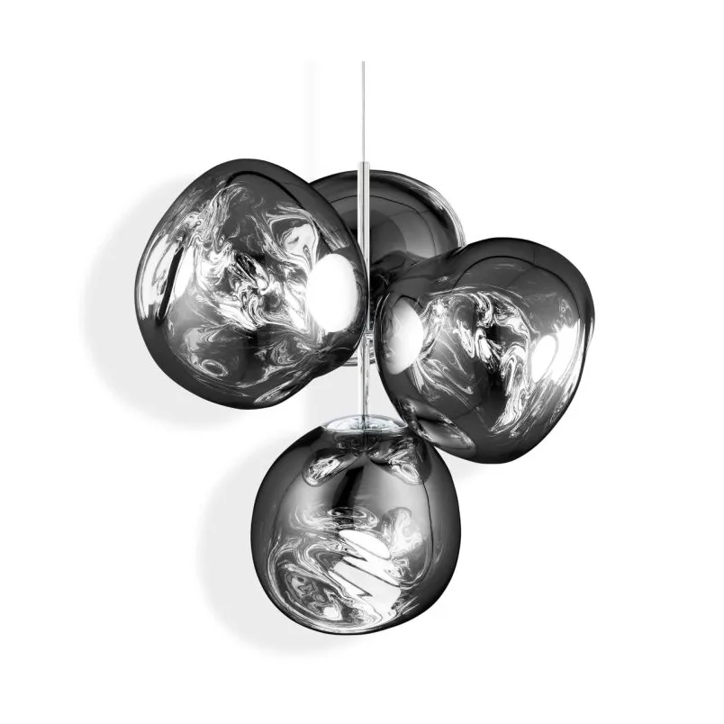 Melt Chandelier pequeno candeeiro de teto LED 103 cm, Prateado Tom Dixon