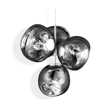 Melt Chandelier pequeno candeeiro de teto LED 103 cm - Prateado - Tom Dixon