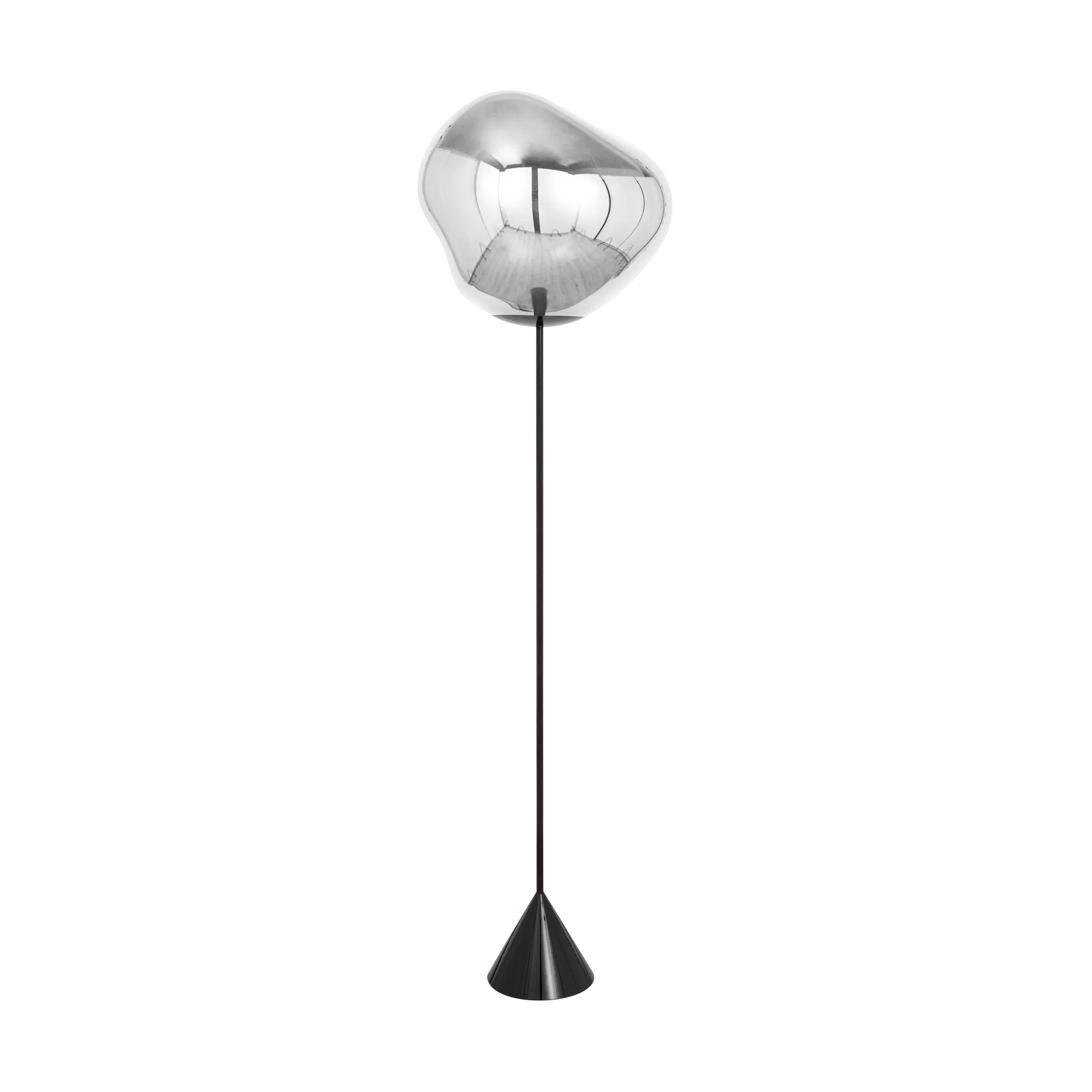 Melt Cone slim candeeiro de pé LED 180 cm, Prateado Tom Dixon