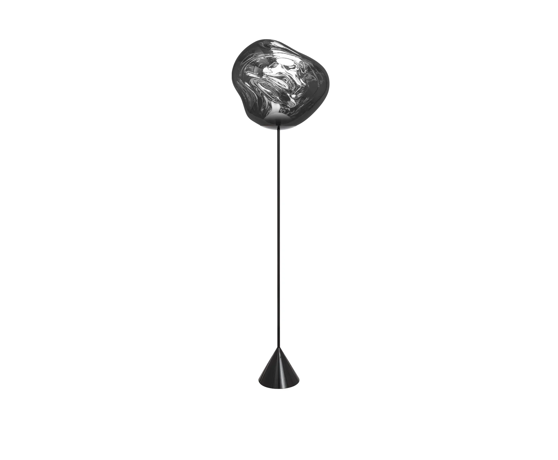 Melt Cone slim candeeiro de pé LED 180 cm, Prateado Tom Dixon