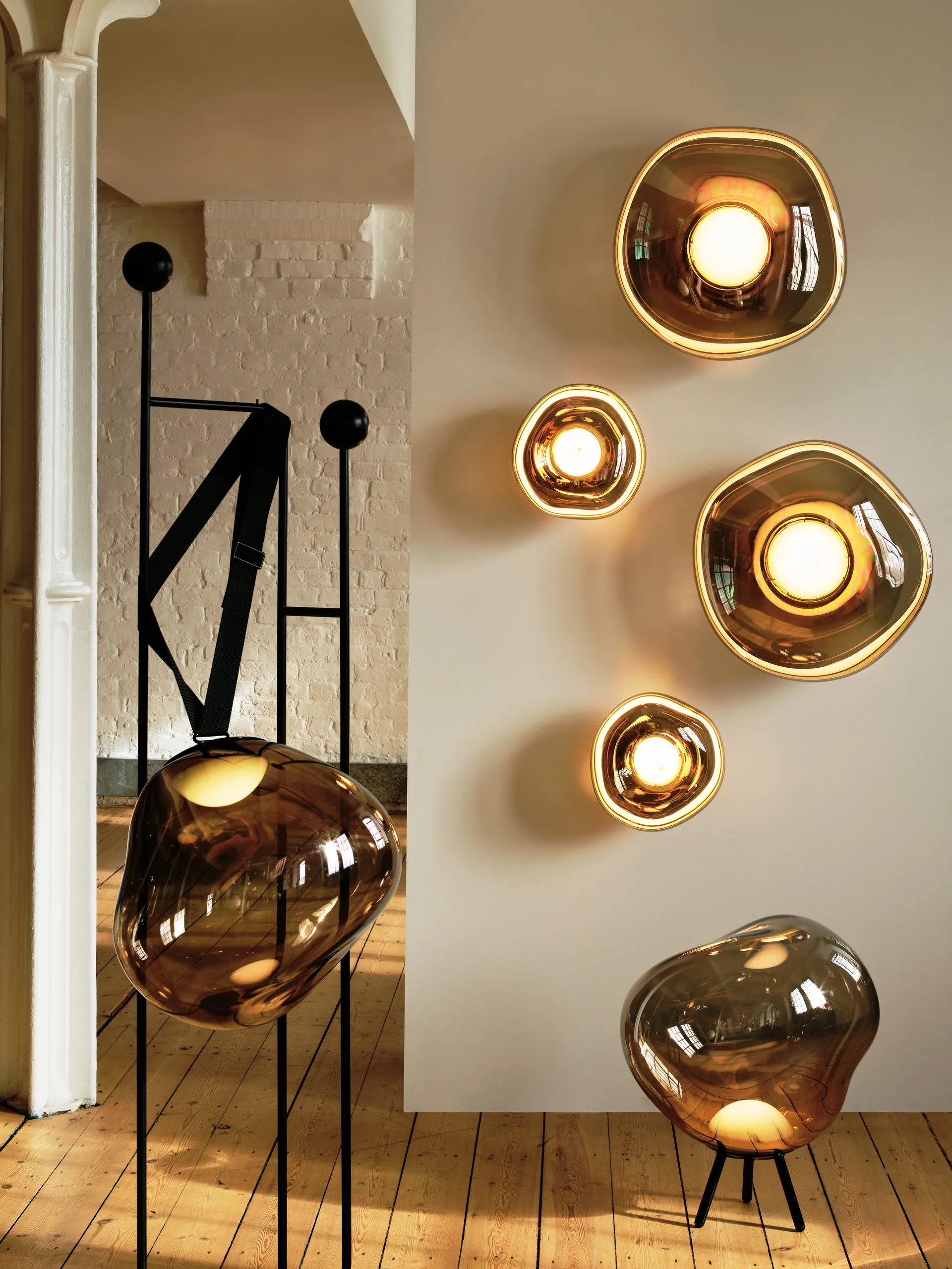 Melt Portable LED Large candeeiro de pé, Dourado Tom Dixon