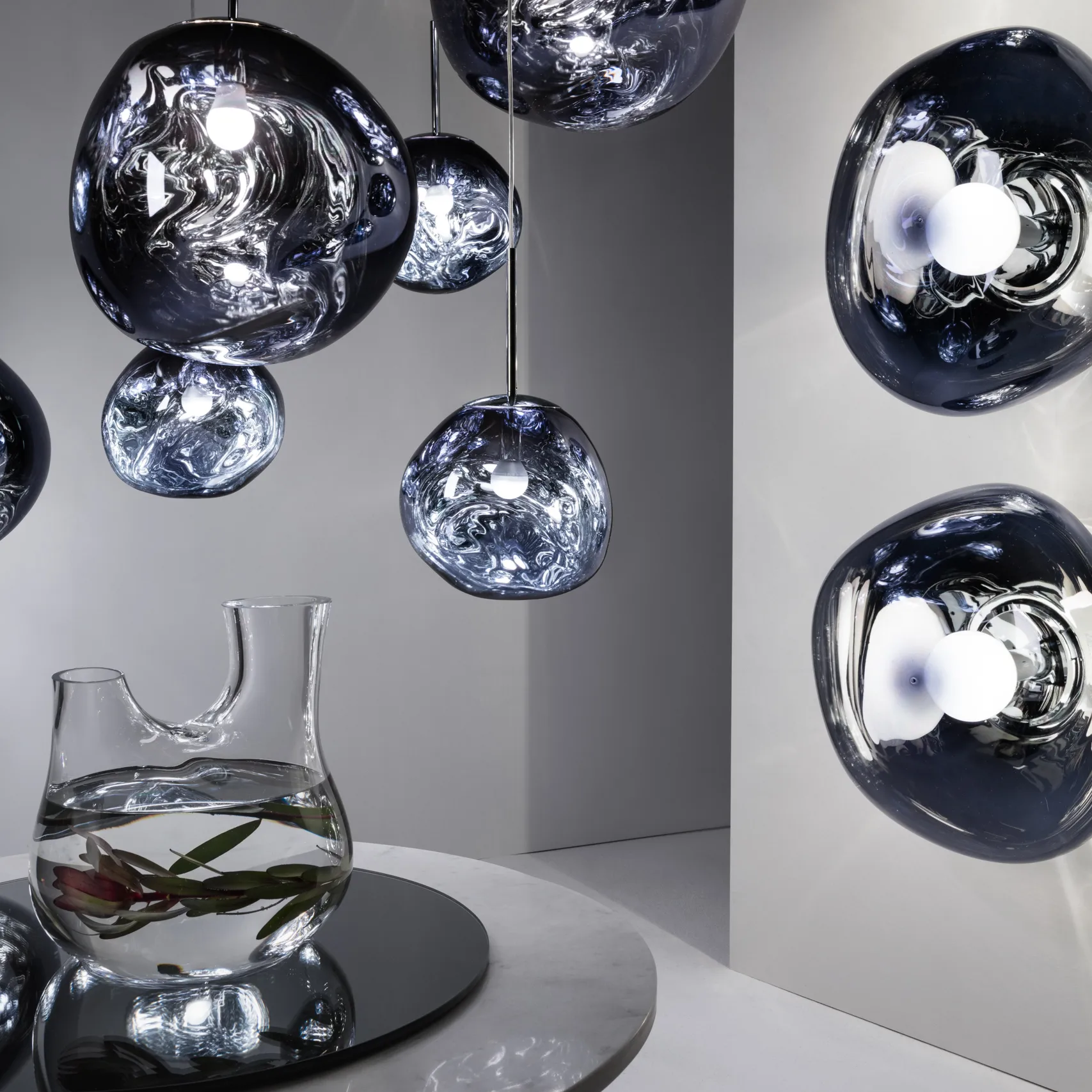Melt Surface candeeiro de teto/parede LED , Fumo Tom Dixon