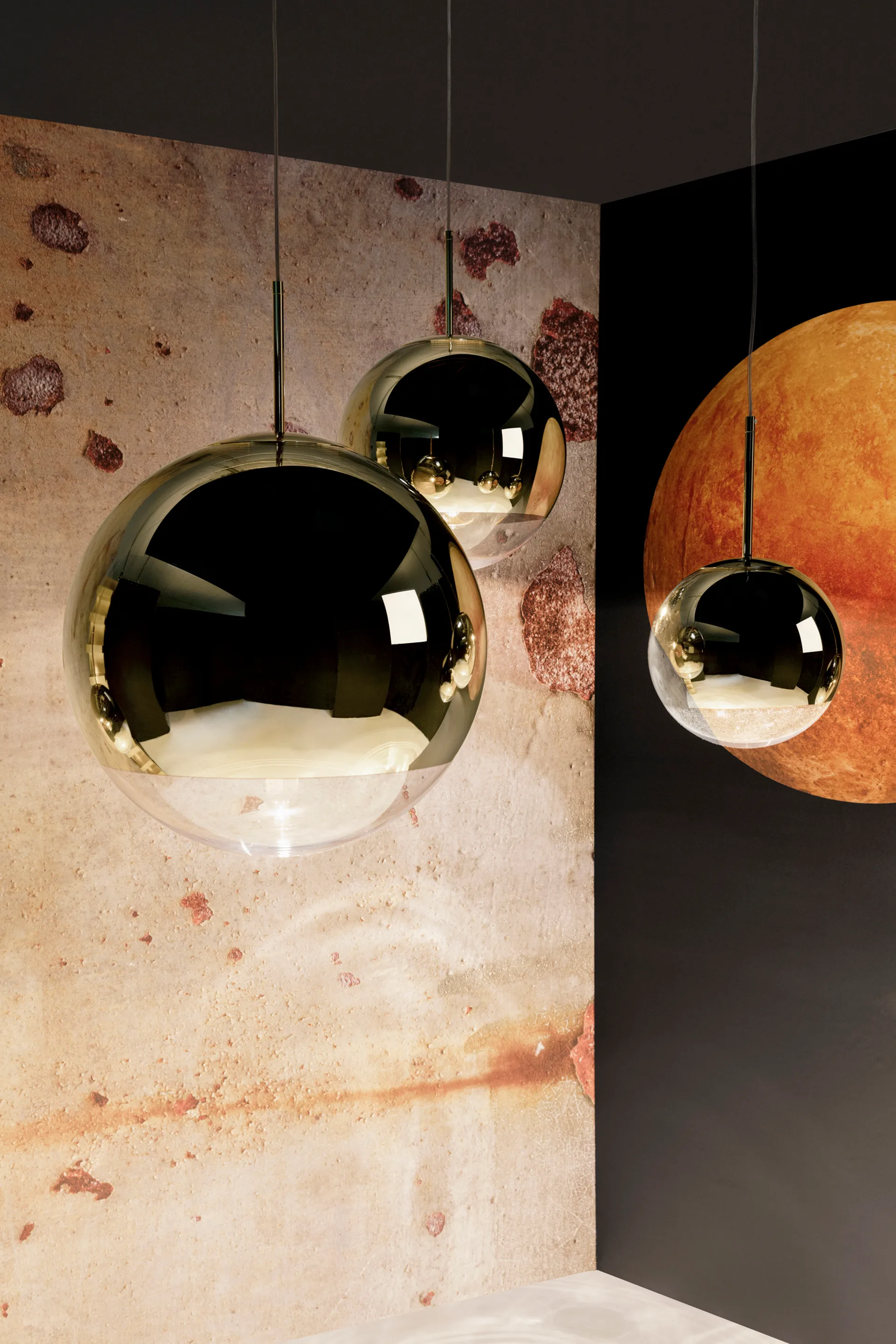 Mirror Ball candeeiro suspenso LED Ø25 cm, Dourado Tom Dixon