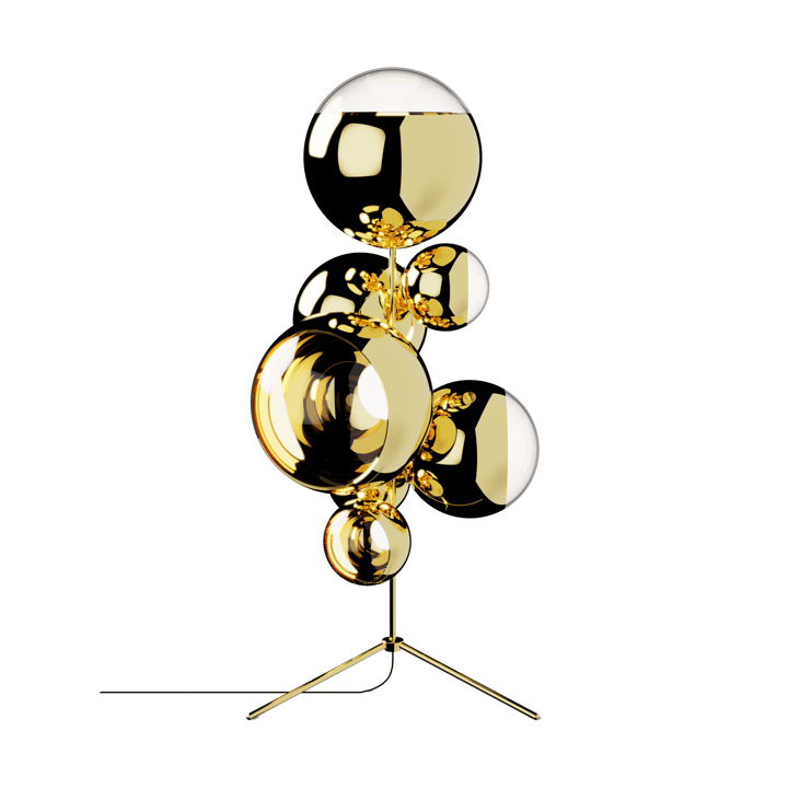 Mirror Ball chandelier candeeiro de pé LED 181 cm - Dourado - Tom Dixon