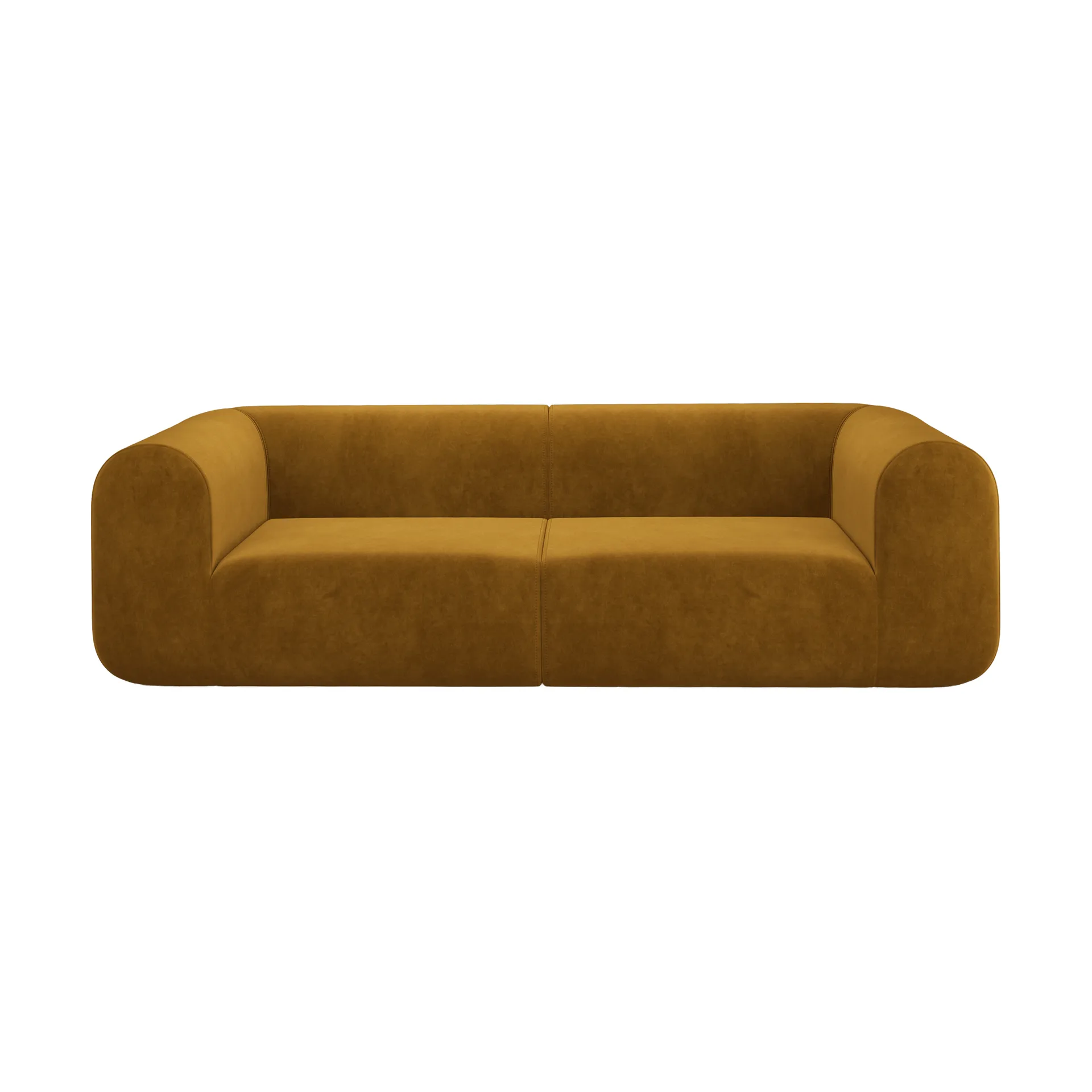 Plump sofá modular, Gold royal velvet, sofá 3 lugares Tom Dixon