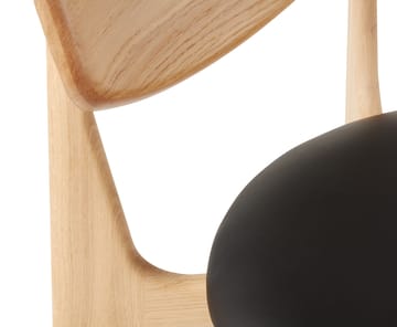 Slab cadeira de jantar com assento estofado - Carvalho natural-couro preto - Tom Dixon