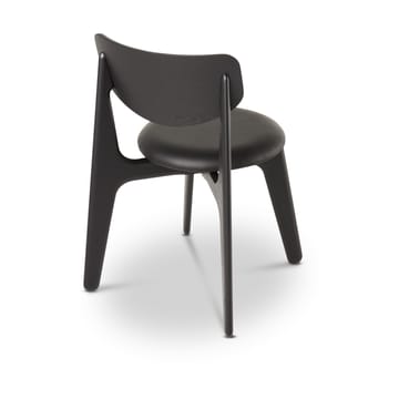Slab cadeira de jantar com assento estofado - Carvalho preto-couro preto - Tom Dixon