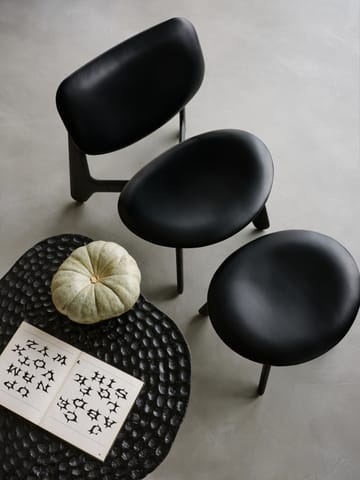 Slab poltrona com assento estofado - Black ash-black leather - Tom Dixon