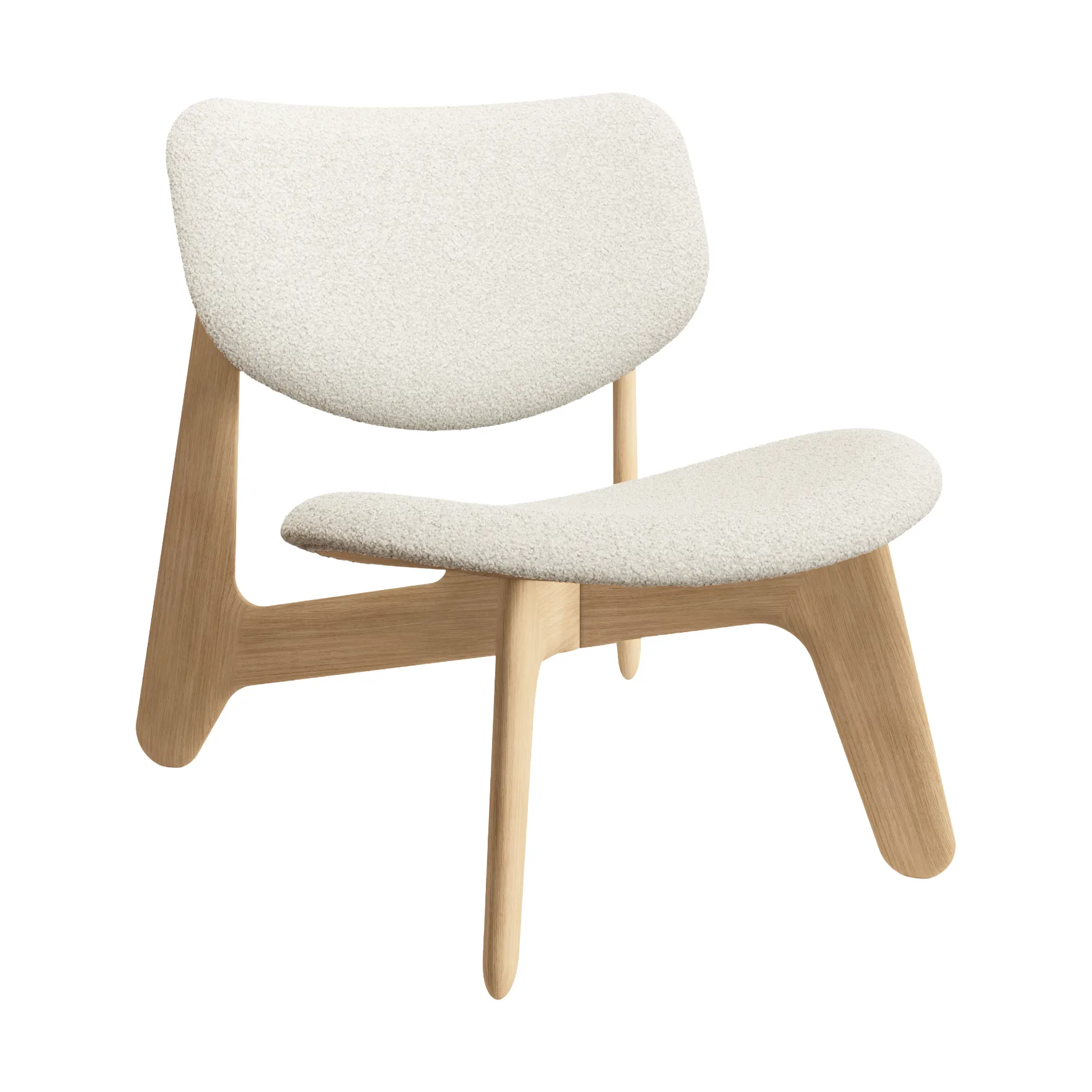 Slab poltrona com assento estofado, Natural carvalho escovado-Elle 0200 CMHR Natural Tom Dixon