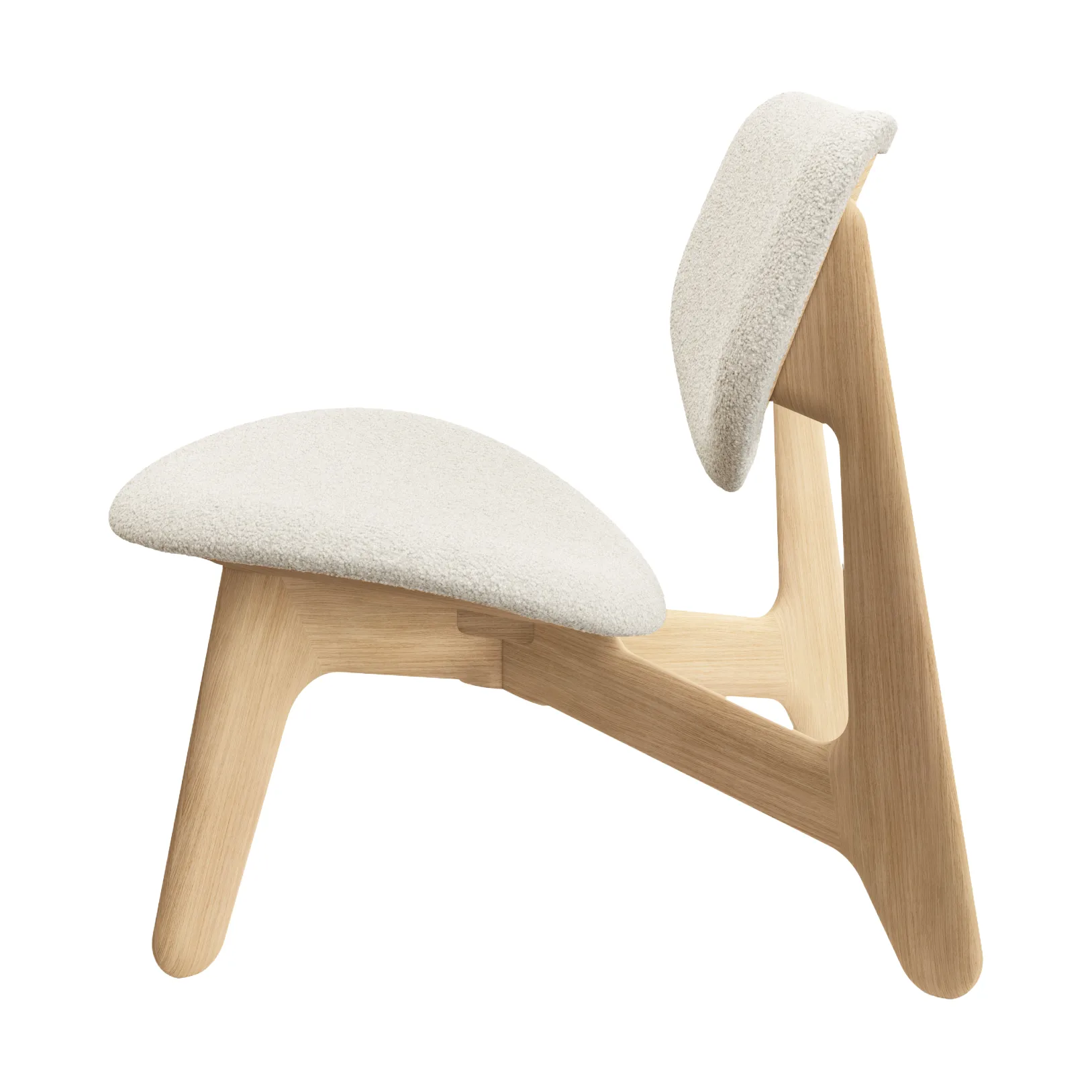 Slab poltrona com assento estofado, Natural carvalho escovado-Elle 0200 CMHR Natural Tom Dixon