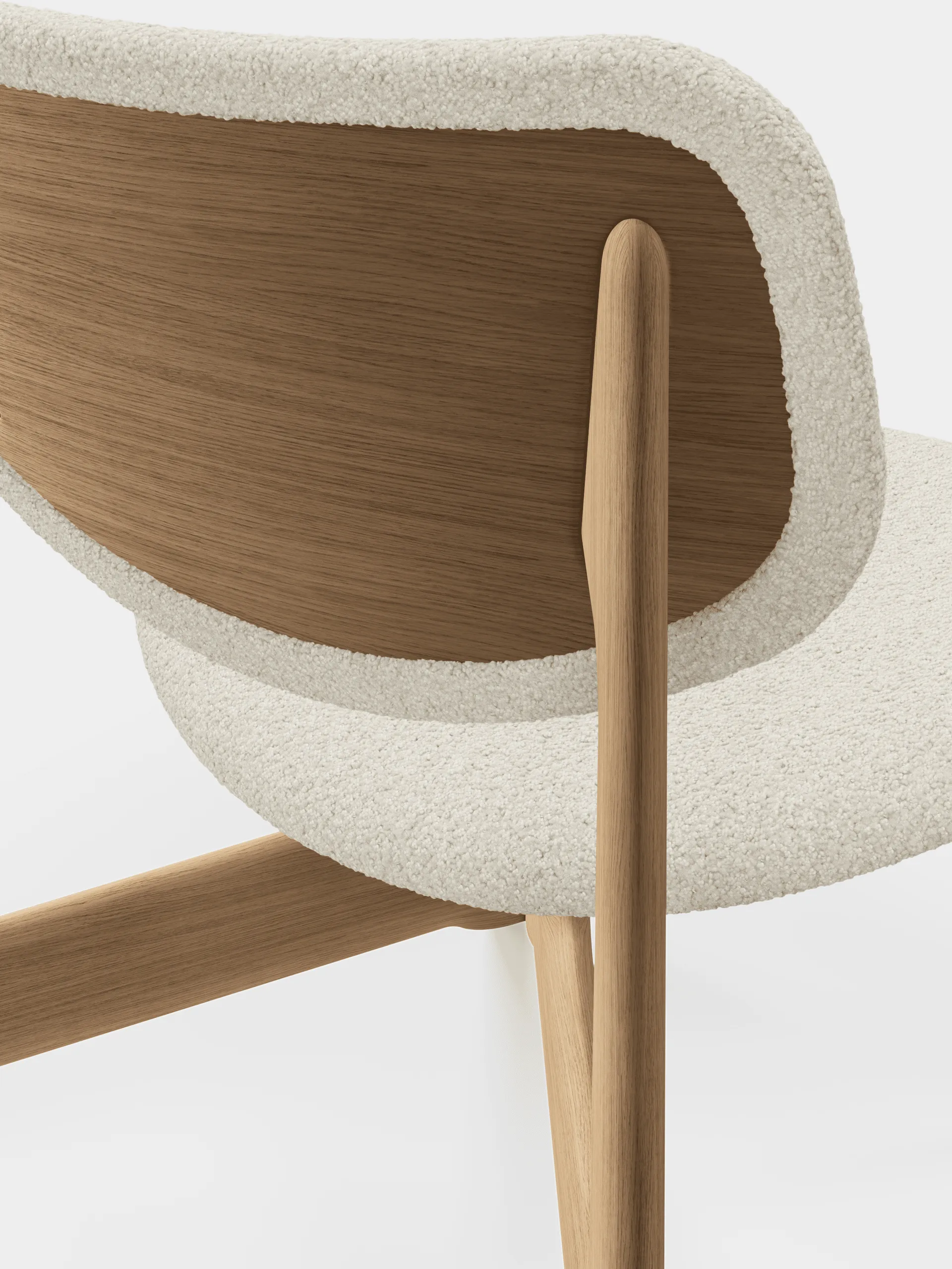 Slab poltrona com assento estofado, Natural carvalho escovado-Elle 0200 CMHR Natural Tom Dixon