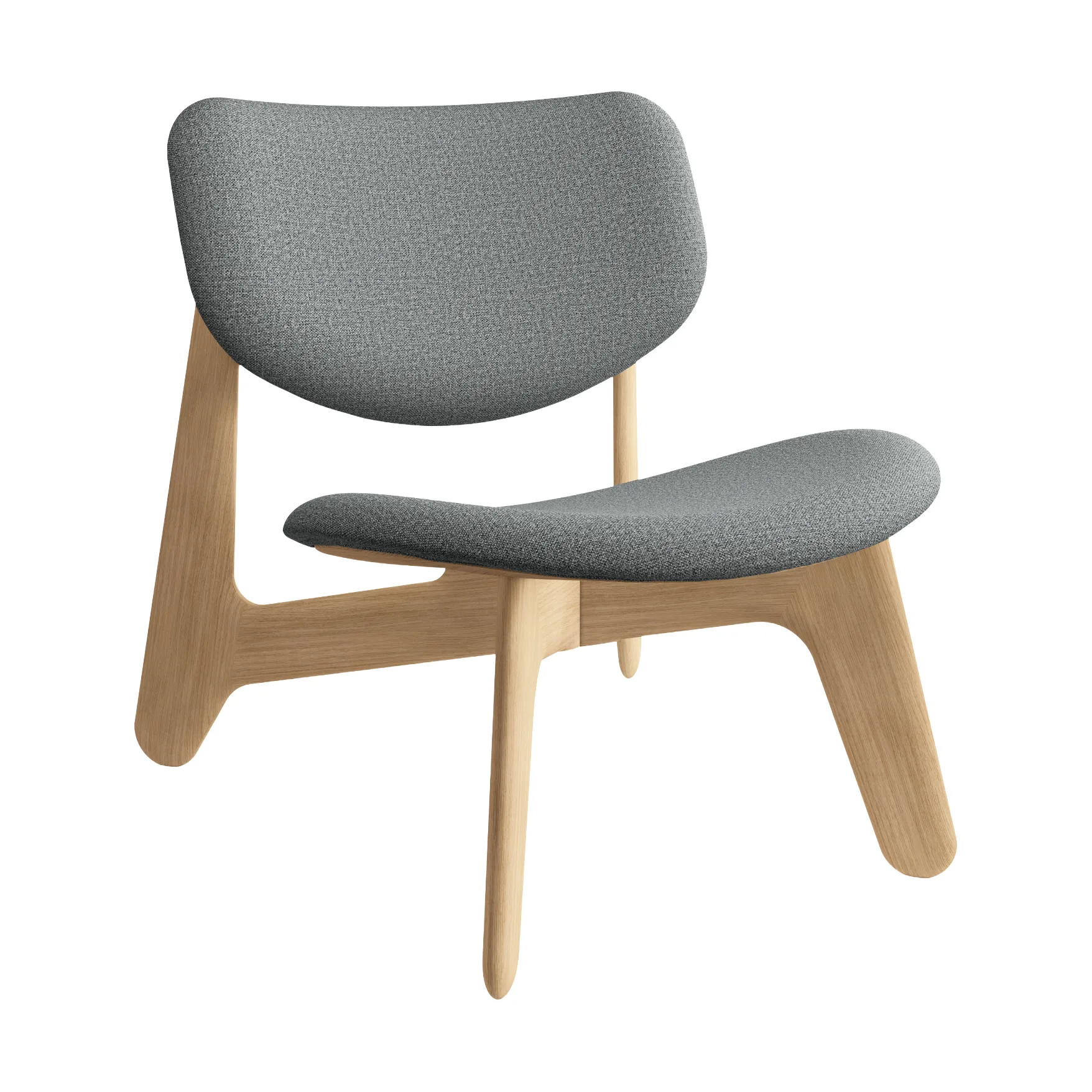 Slab poltrona com assento estofado, Natural carvalho escovado-Hallingdal 0130 mid grey Tom Dixon