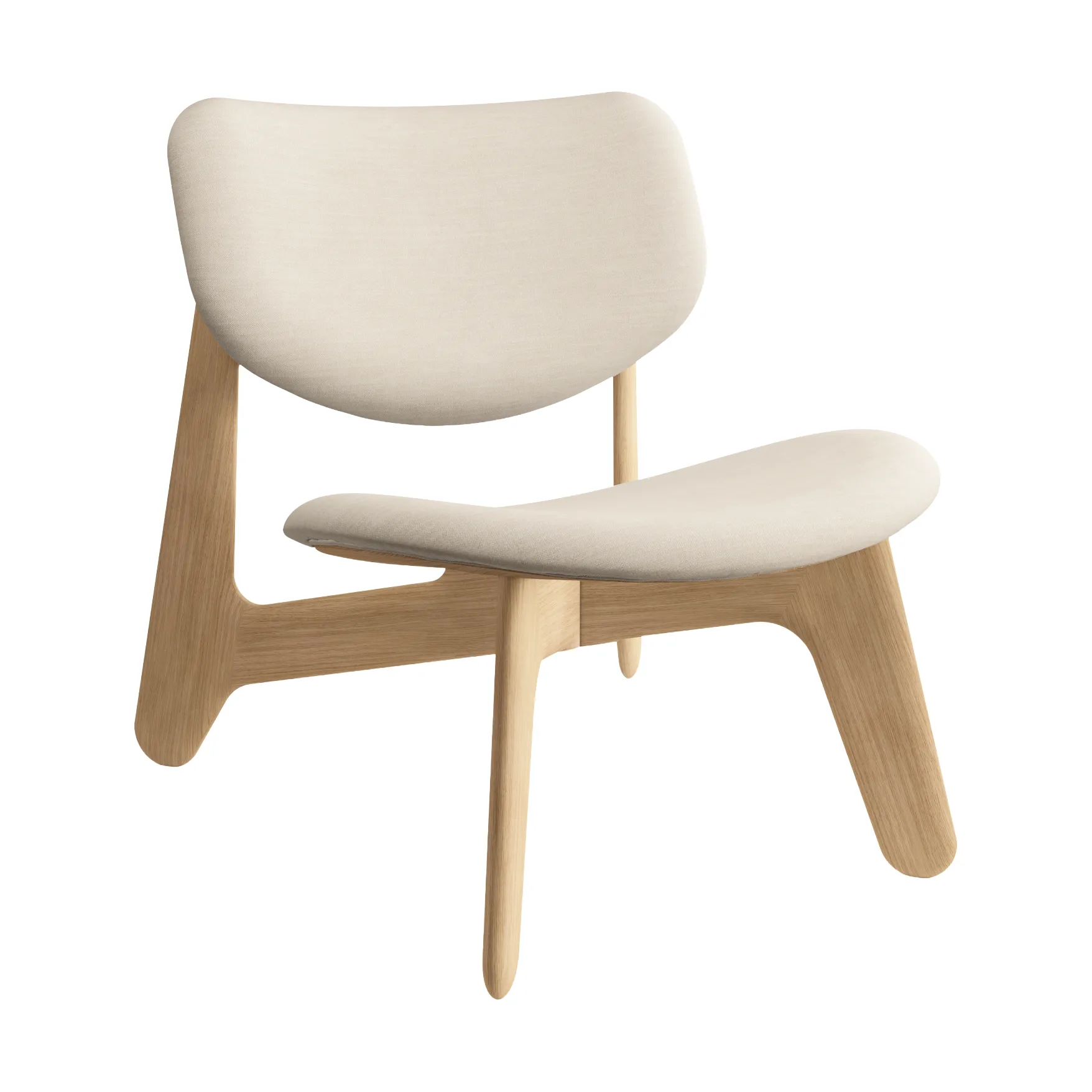 Slab poltrona com assento estofado, Natural carvalho escovado-Linara 05 CMHR Cream Tom Dixon