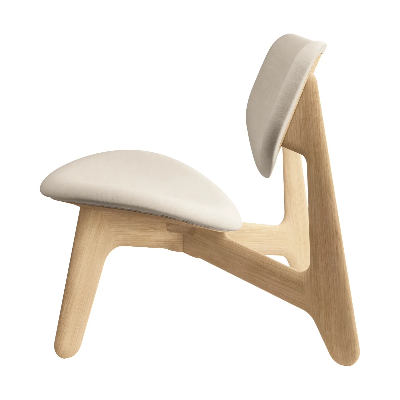 Slab poltrona com assento estofado, Natural carvalho escovado-Linara 05 CMHR Cream Tom Dixon