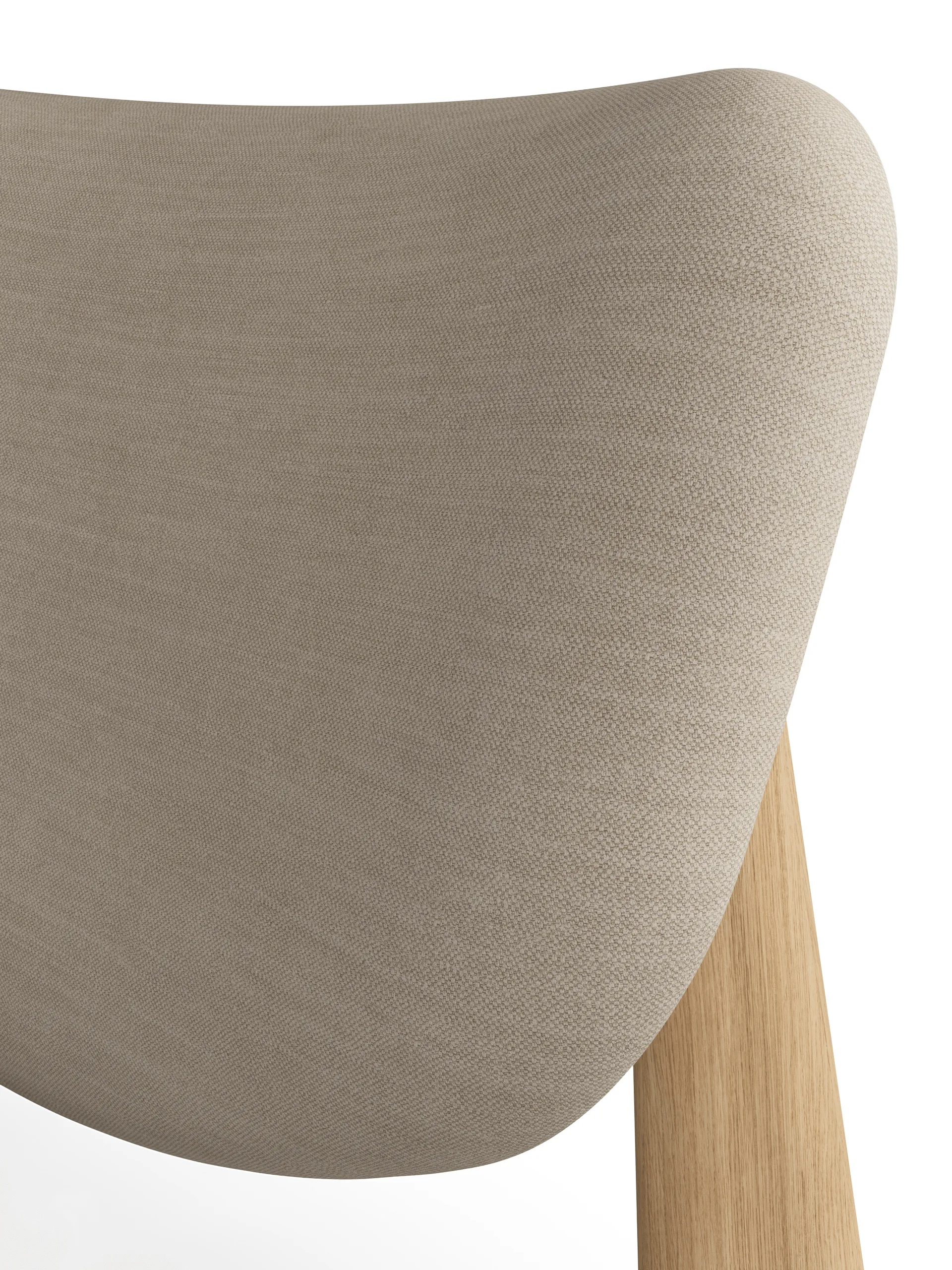 Slab poltrona com assento estofado, Natural carvalho escovado-Linara 05 CMHR Cream Tom Dixon
