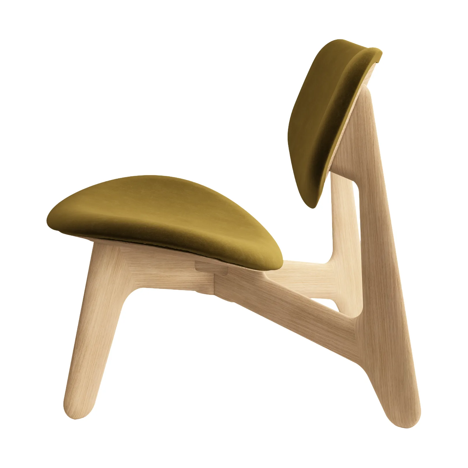 Slab poltrona com assento estofado, Natural carvalho escovado-Royal 0162 CMHR Khaki Tom Dixon