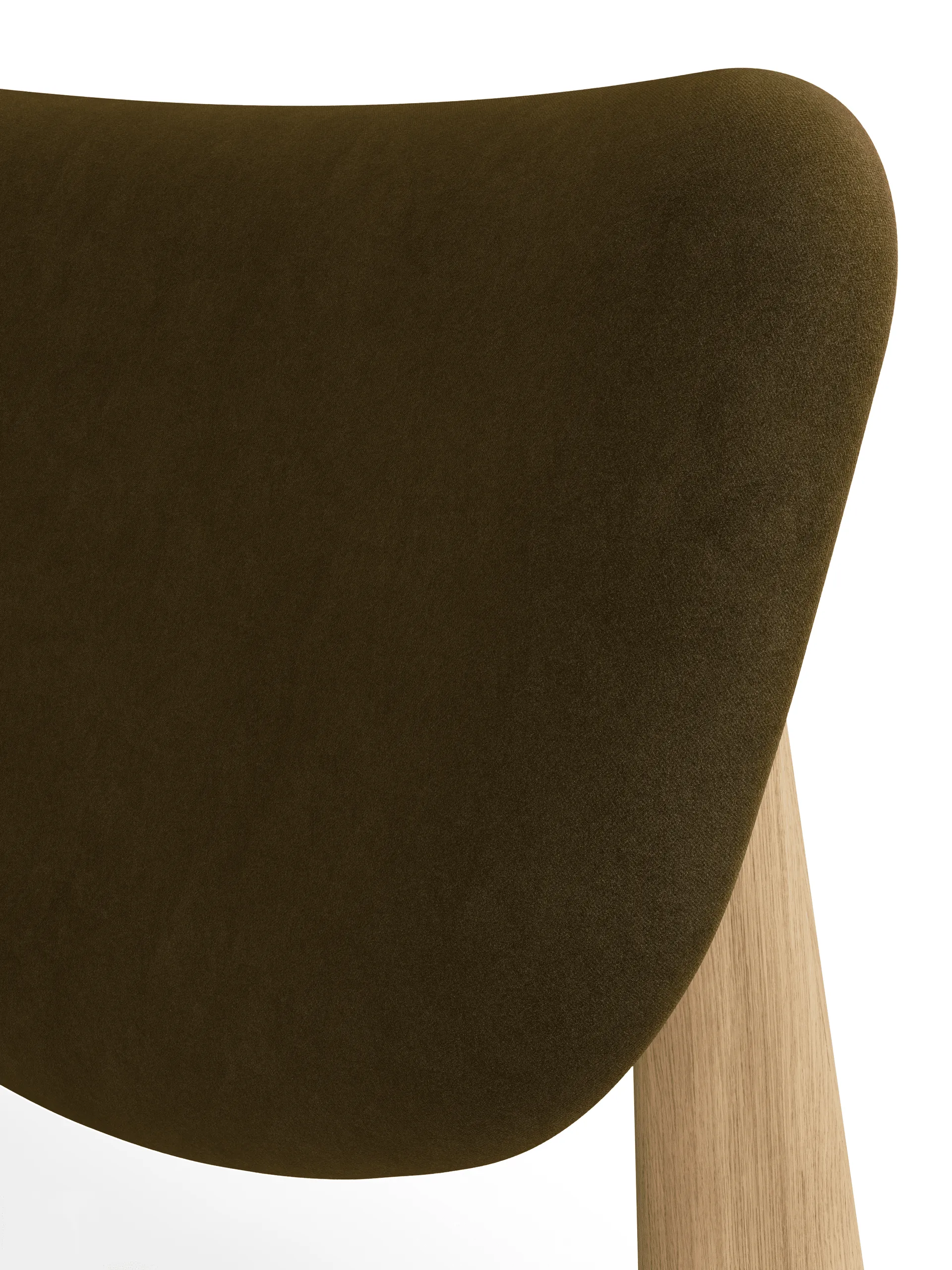 Slab poltrona com assento estofado, Natural carvalho escovado-Royal 0162 CMHR Khaki Tom Dixon