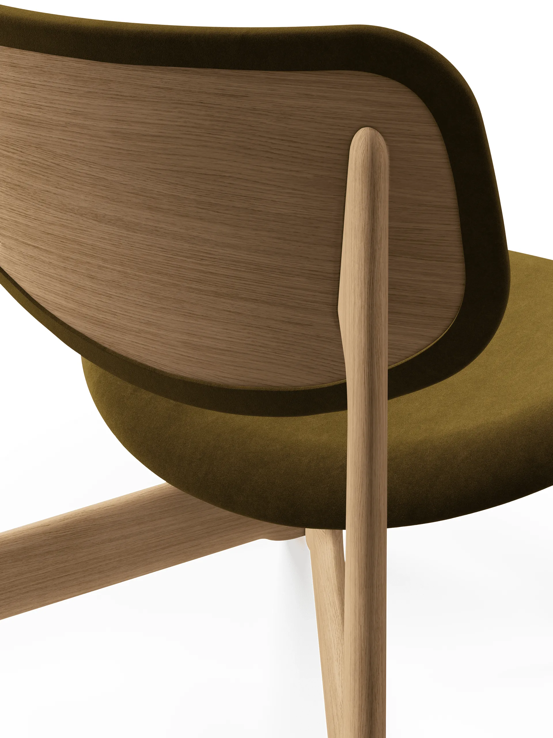 Slab poltrona com assento estofado, Natural carvalho escovado-Royal 0162 CMHR Khaki Tom Dixon