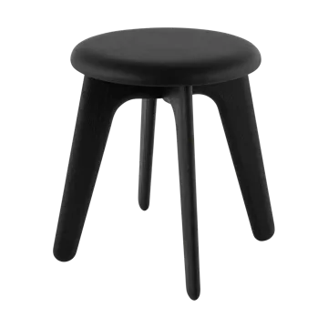 Slab pufe 45x55 cm - Black ash-black leather - Tom Dixon