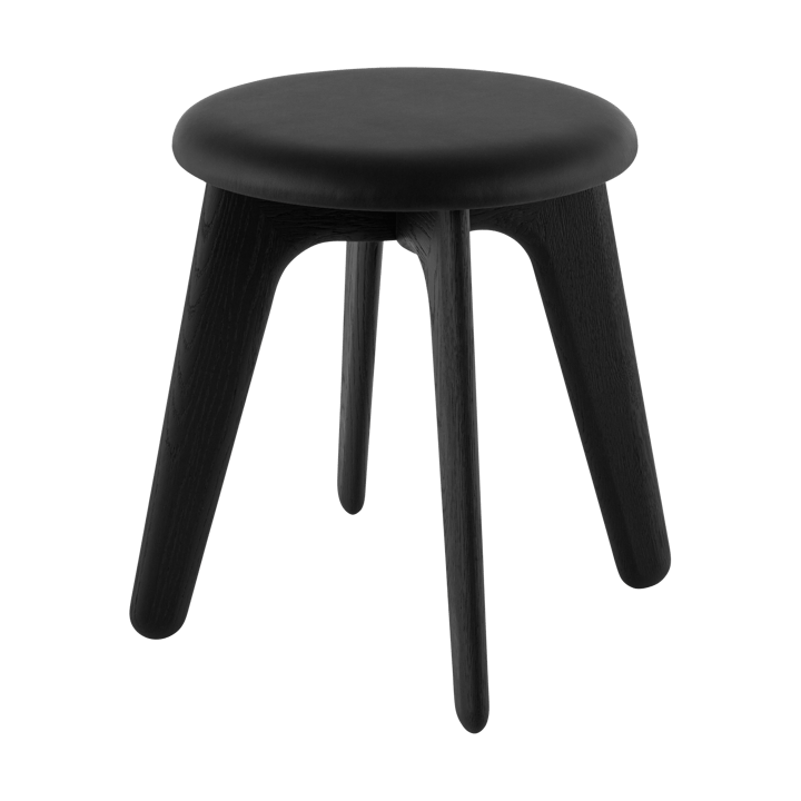 Slab pufe 45x55 cm - Black ash-black leather - Tom Dixon