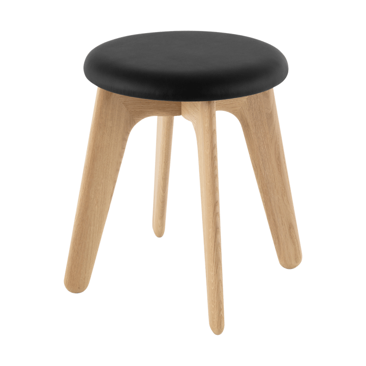 Slab pufe 45x55 cm - Carvalho natural-couro preto - Tom Dixon