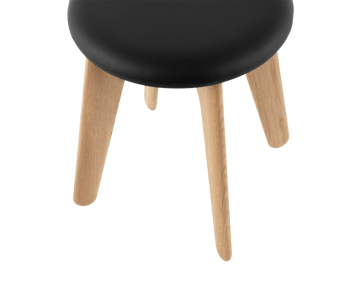 Slab pufe 45x55 cm - Carvalho natural-couro preto - Tom Dixon