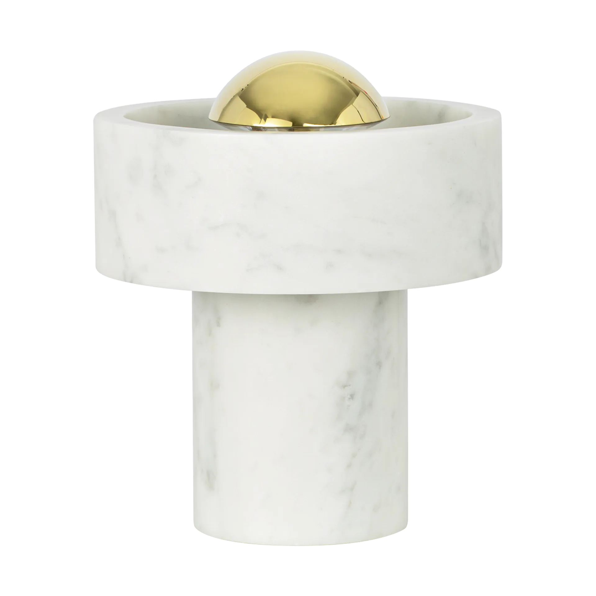 Stone candeeiro de mesa LED portátil 28 cm, Mármore-prateado Tom Dixon