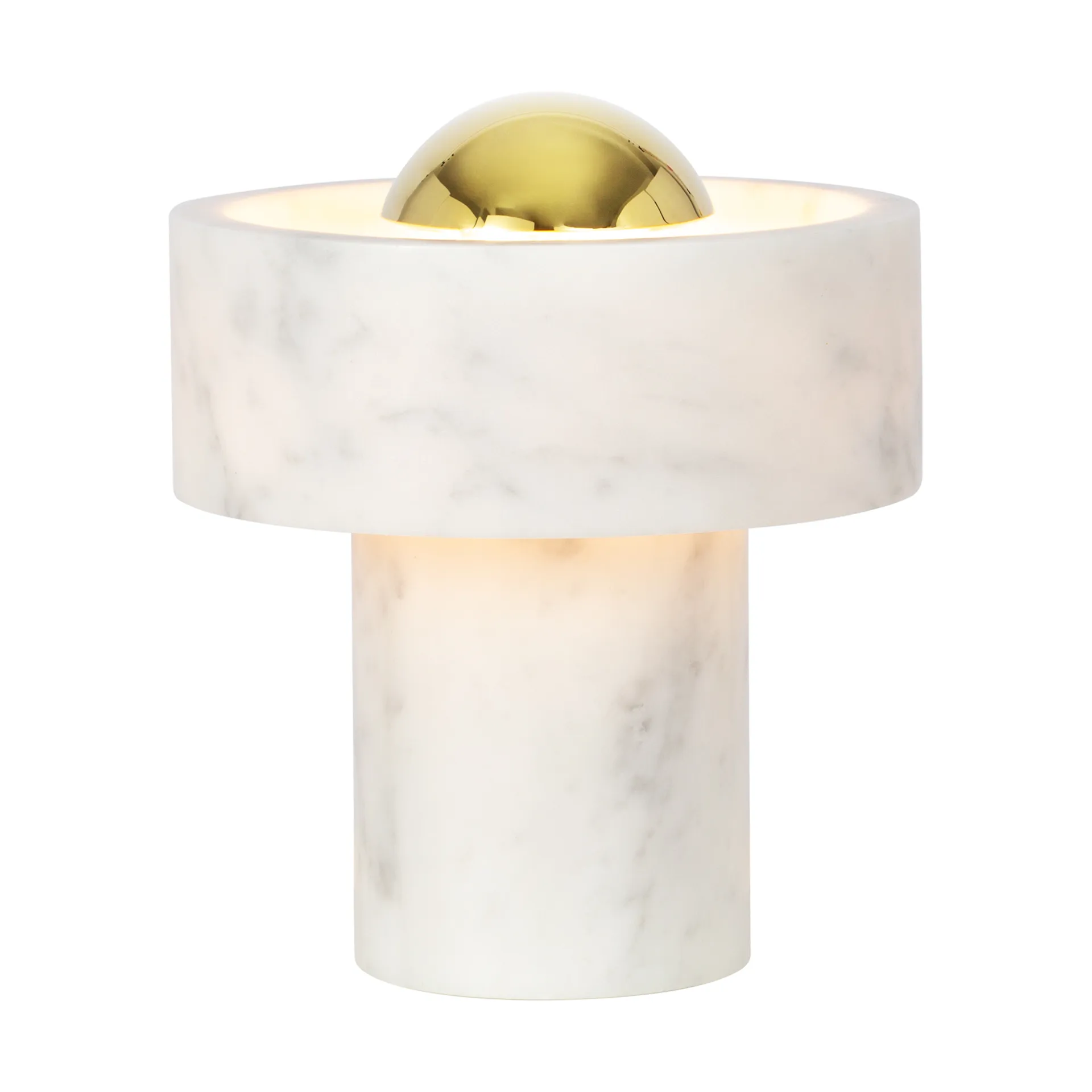 Stone candeeiro de mesa LED portátil 28 cm, Mármore-prateado Tom Dixon