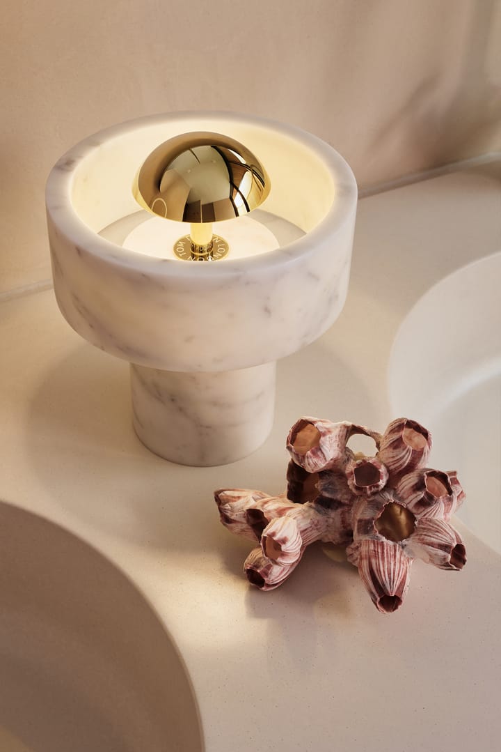 Stone candeeiro de mesa LED portátil 28 cm, Mármore-prateado Tom Dixon