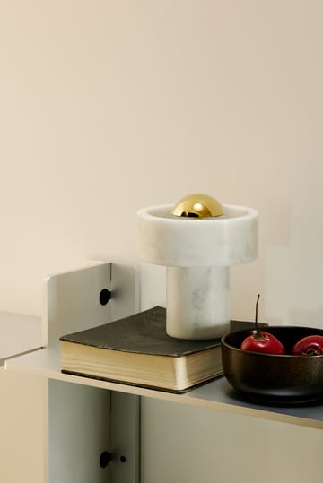 Stone candeeiro de mesa LED portátil 28 cm - Mármore-prateado - Tom Dixon