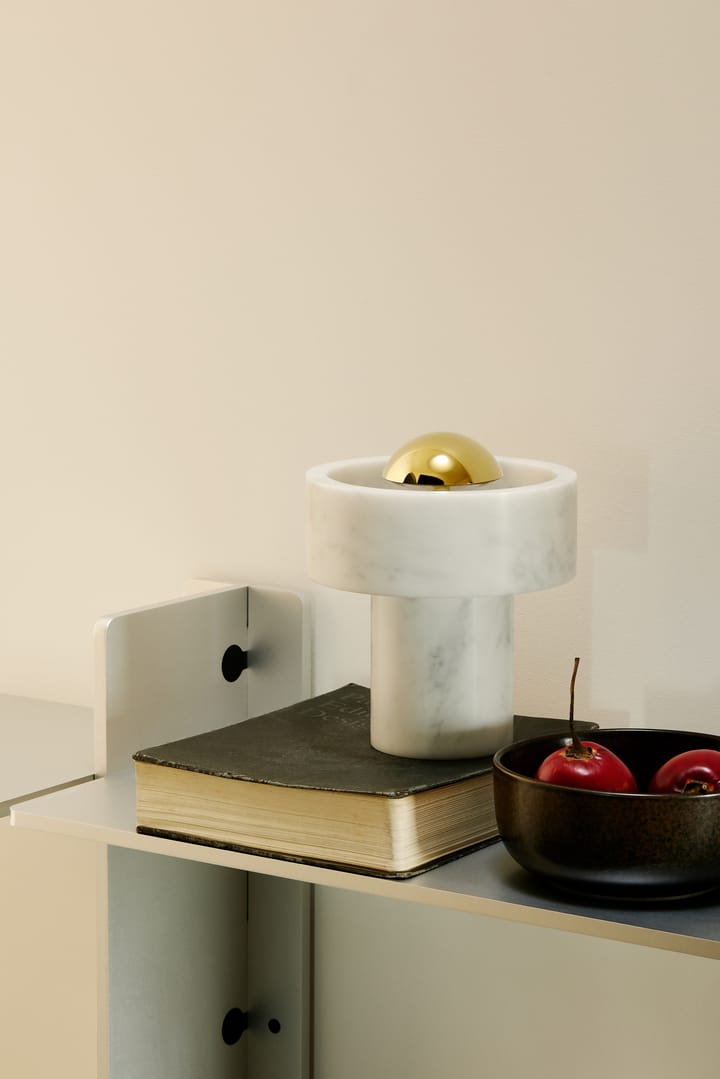 Stone candeeiro de mesa LED portátil 28 cm, Mármore-prateado Tom Dixon