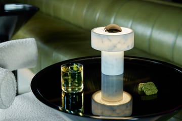 Stone candeeiro de mesa LED portátil 28 cm - Mármore-prateado - Tom Dixon