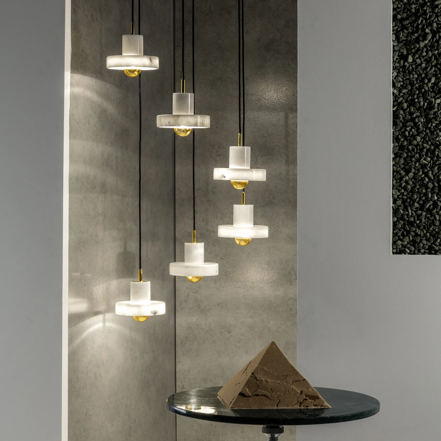 Stone candeeiro suspenso , Mármore branco Tom Dixon