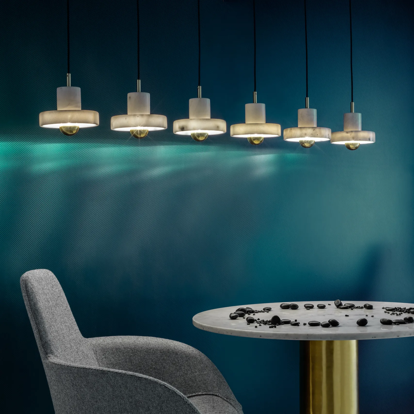 Stone candeeiro suspenso , Mármore branco Tom Dixon