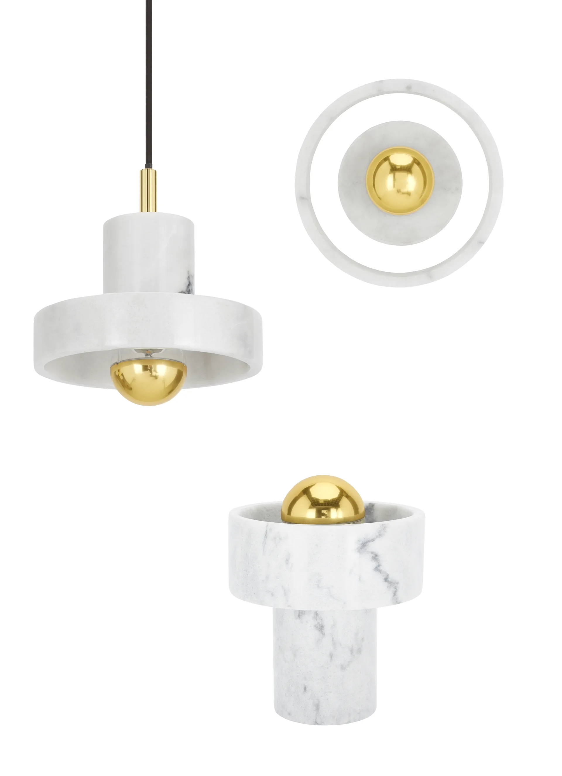 Stone candeeiro suspenso , Mármore branco Tom Dixon