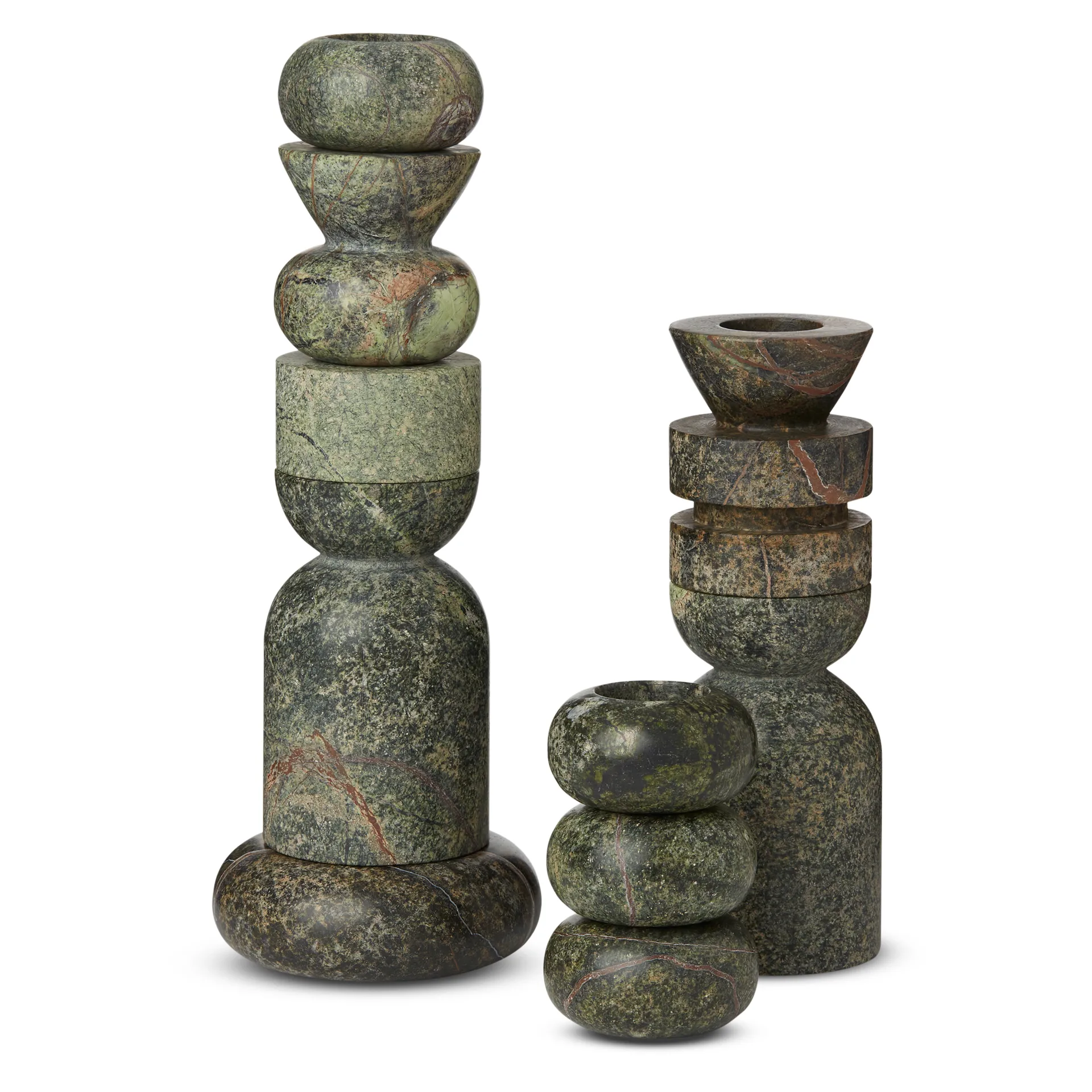 Stone Stacking castiçal 5 peças, Verde Tom Dixon