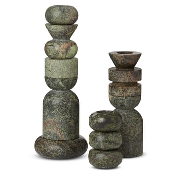 Stone Stacking castiçal 5 peças - Verde - Tom Dixon