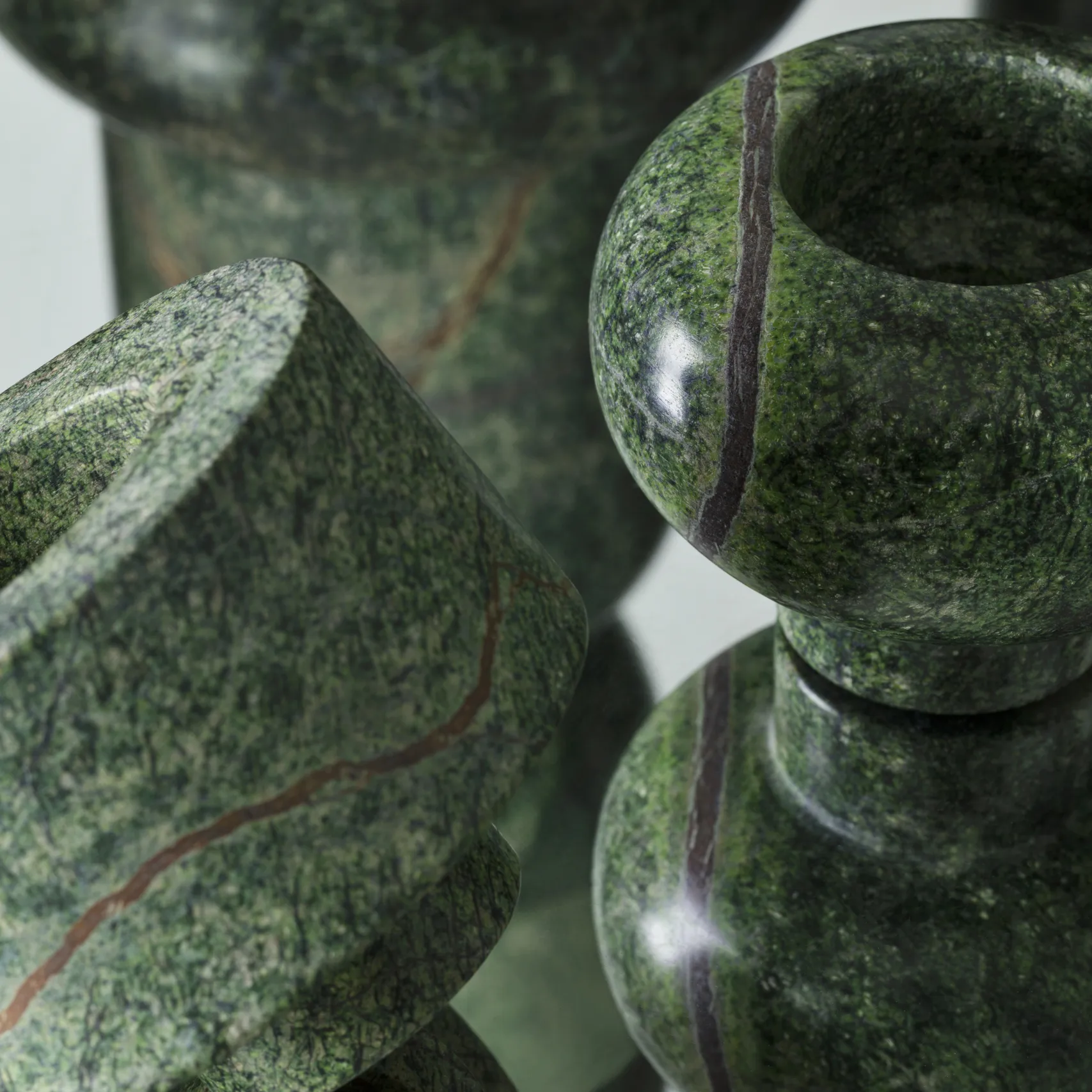 Stone Stacking castiçal 5 peças, Verde Tom Dixon