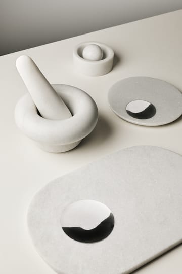 Stone tábua de cortar 27x42 cm - Mármore branco-prateado - Tom Dixon