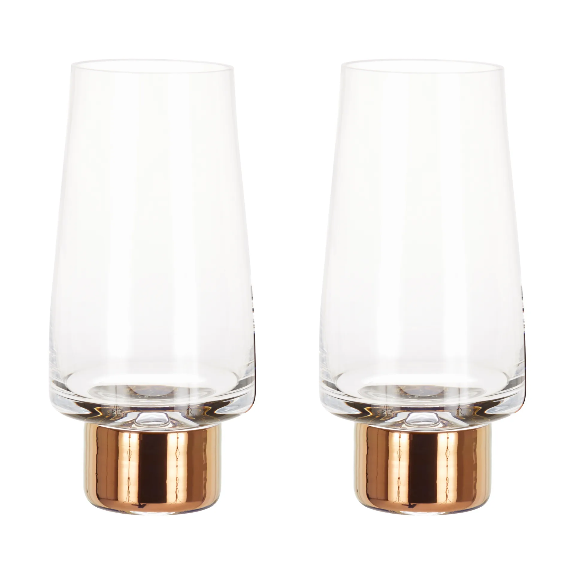 Tank High Ball copo de bebida 38 cl 2 unidades, Clear-copper Tom Dixon