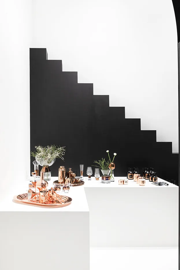 Tank High Ball copo de bebida 38 cl 2 unidades, Clear-copper Tom Dixon