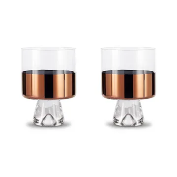 Tank Low Ball copo de bebida 24 cl 2 unidades - Clear-copper - Tom Dixon