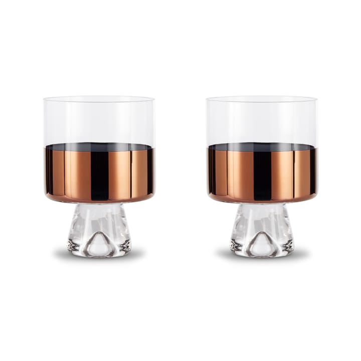 Tank Low Ball copo de bebida 24 cl 2 unidades - Clear-copper - Tom Dixon