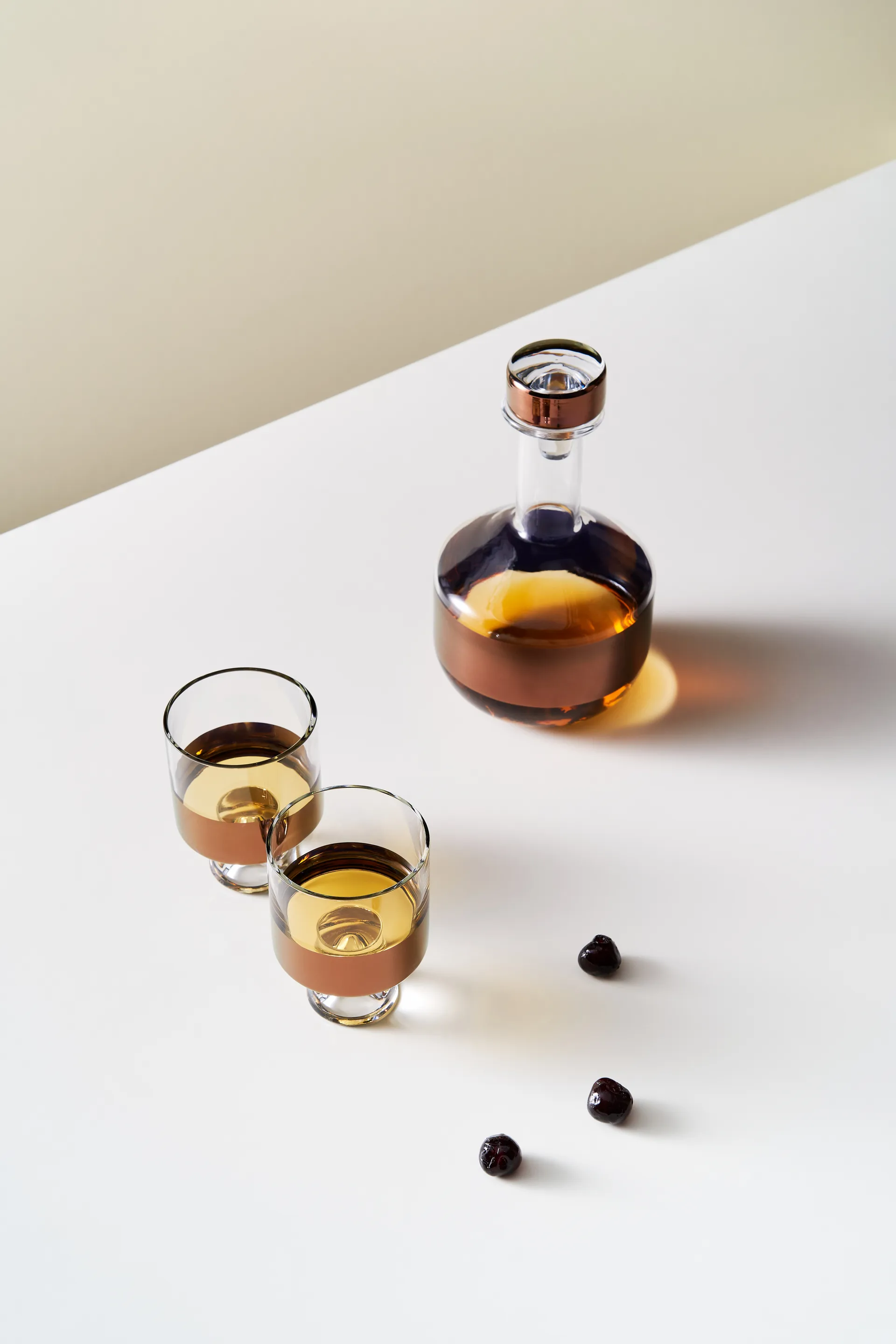 Tank Low Ball copo de bebida 24 cl 2 unidades, Clear-copper Tom Dixon