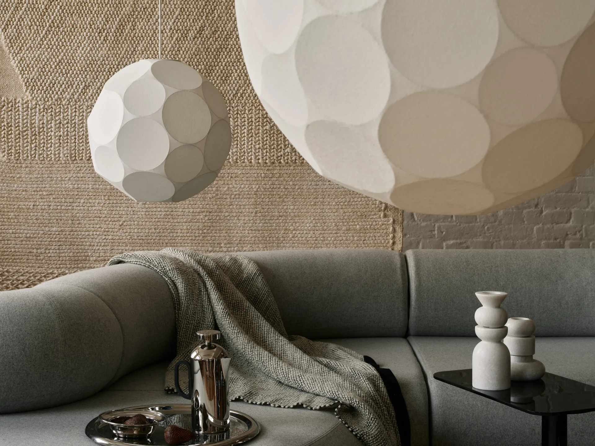 Thread manta 140x180 cm, Preto e branco Tom Dixon