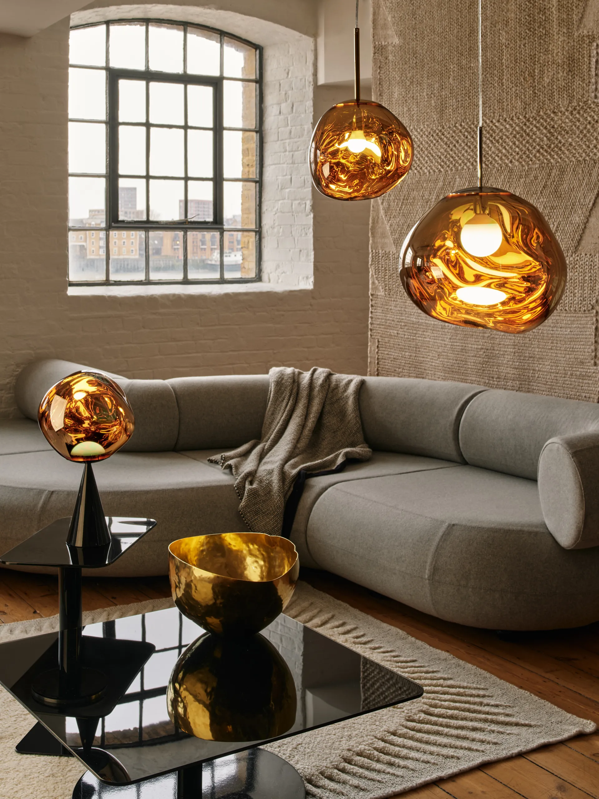 Thread manta 140x180 cm, Preto e branco Tom Dixon