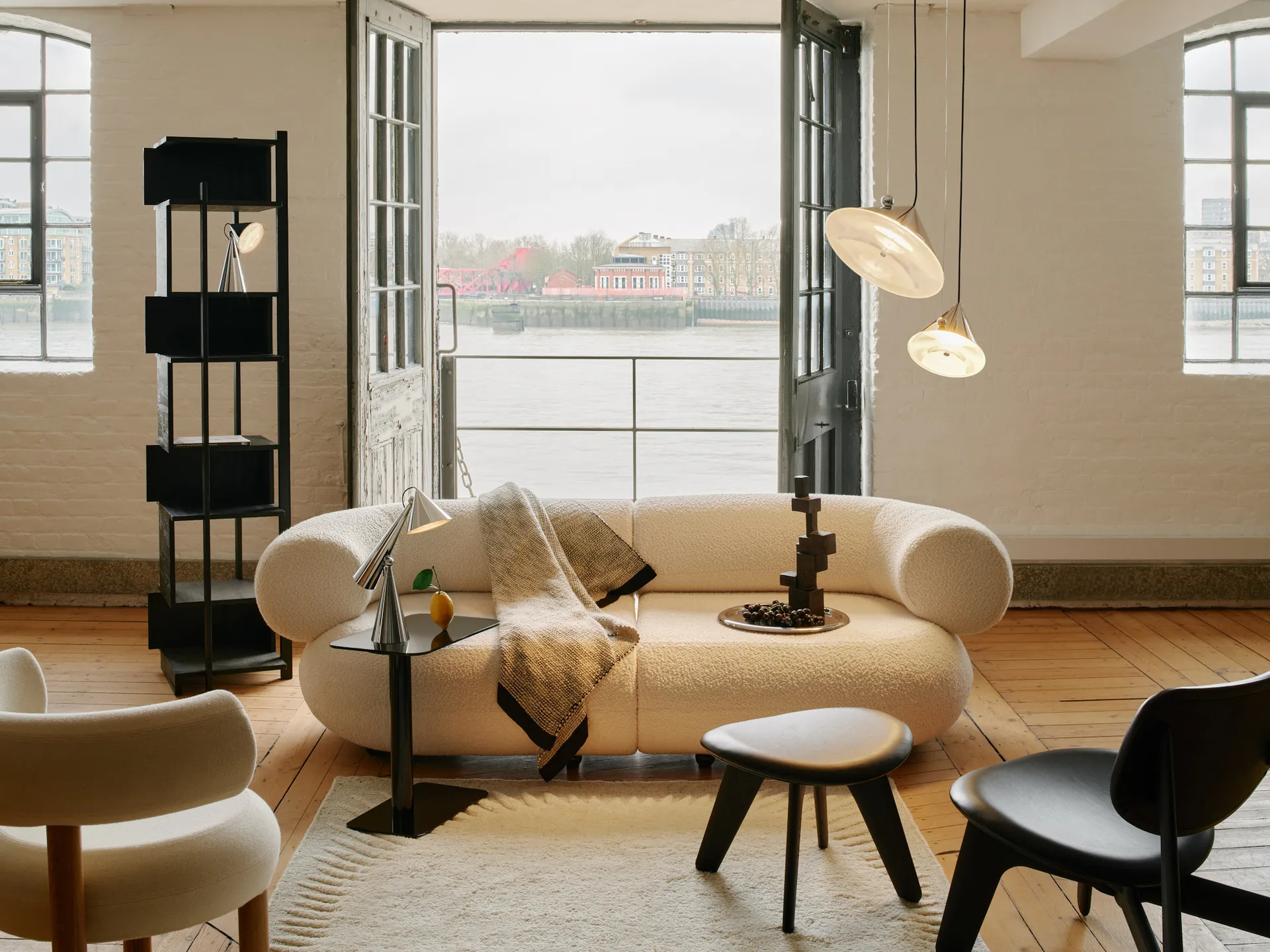 Thread manta 140x180 cm, Preto e branco Tom Dixon