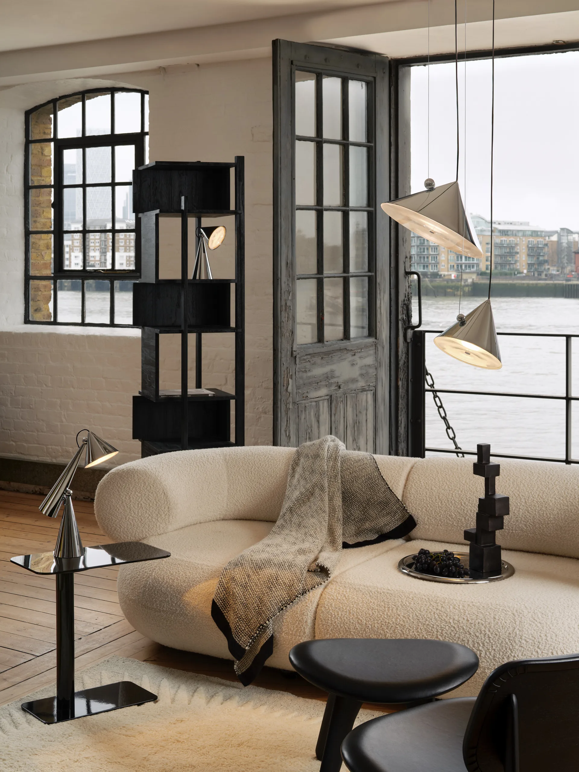 Thread manta 140x180 cm, Preto e branco Tom Dixon