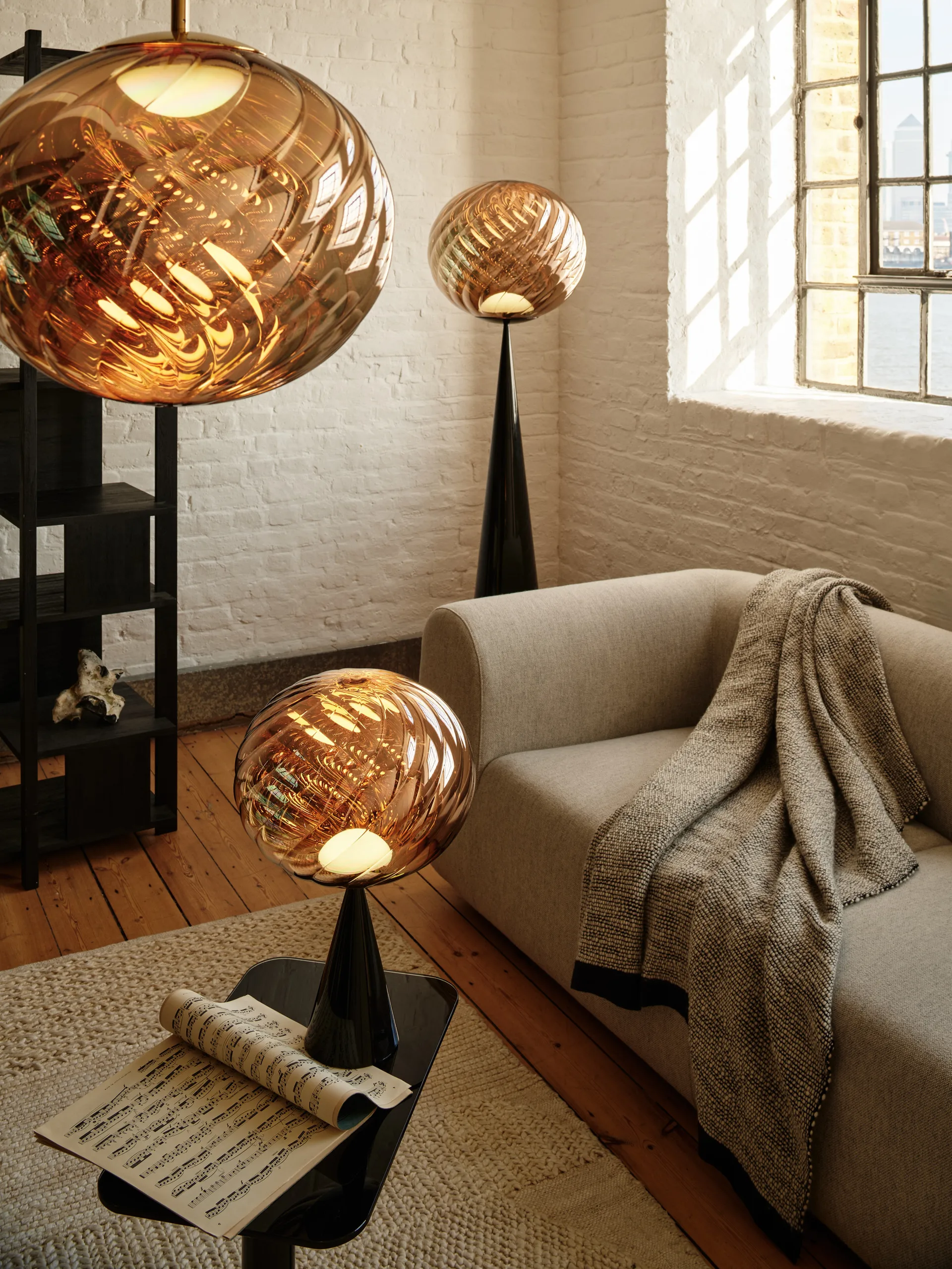 Thread manta 140x180 cm, Preto e branco Tom Dixon