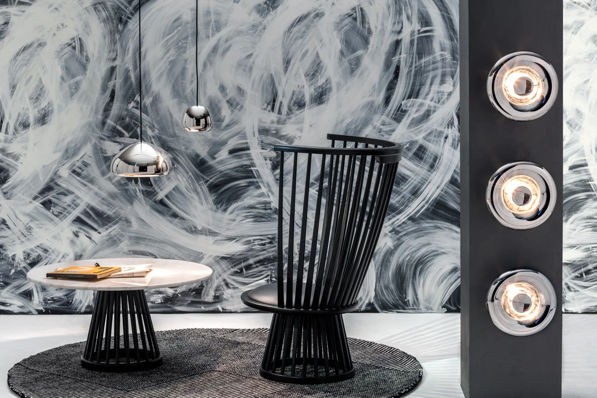 Void Surface candeeiro de parede LED Ø30 cm, Aço inoxidável Tom Dixon